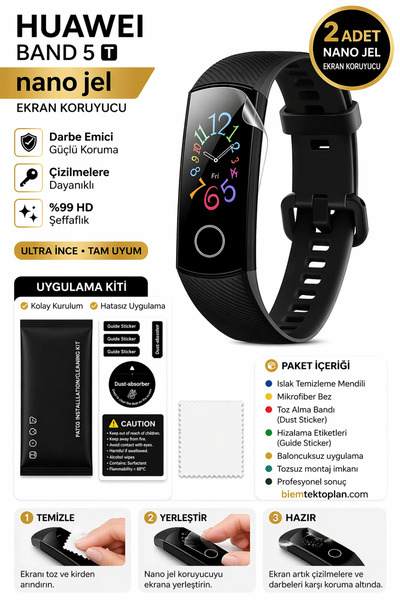 Astakos واقي شاشة نانو جل متوافق مع طراز Huawei band 5 T، قطعتين، مقوى وممتص ...