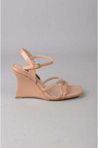 SEÇ KUNDURA Seç 8577 Women's Sandals with Wedge Heel (Heel Height: 9 cm) Nude