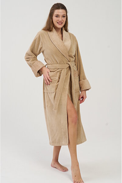 Nuşa Μπουρνούζι από βαμβάκι μπαμπού με καπιτονέ γιακά Σαλιάκα