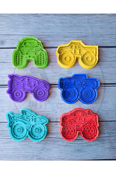 Bi'şeyler Sepeti Monster Jam Themed Cookie Mold Cookie Cutter - 6 Figures 12 ...