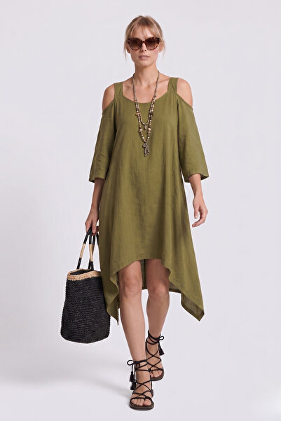 By Yaren Yazıcı Γυναικείο Φόρεμα Παραλίας & Κιμονό & Καφτάν σε Αμμομπεζί Χρώμ...