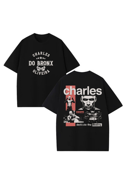 STİL-X Tricou supradimensionat unisex, 100% bumbac, cu imprimeu Charles Olive...
