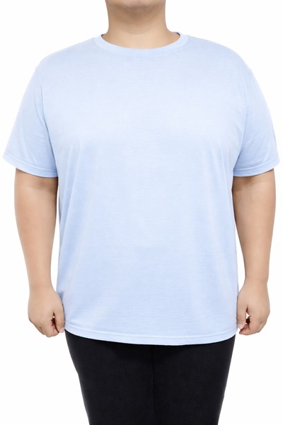upsize Büyük Beden T-Shirt %100 Pamuk Yumuşak Dokulu Bebe Mavisi Bisiklet Yak...