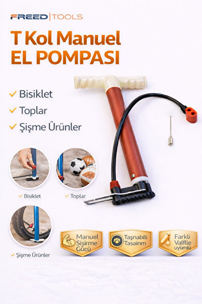 FREED TOOLS T tipi küçük el pompası Lastik Hava Şişirme Pompası Motor-bisikle...