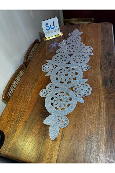 EHA LAZER Κομψό, υπέροχο τραπεζομάντιλο με ασημί γκλίτερ