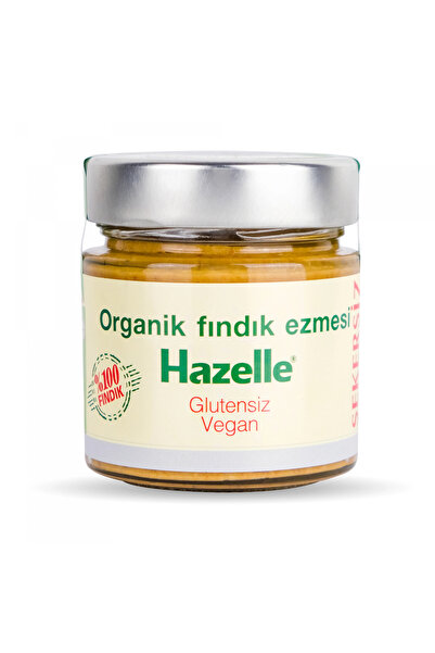 HAZELLE Şekersiz Organik Fındık Ezmesi 200 gr (%100 Fındık) Glutensiz