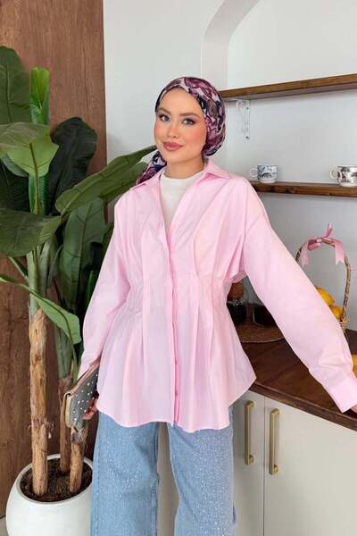 Hazamoda Πλισέ πουκάμισο Ροζ