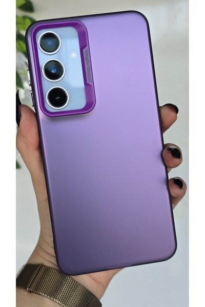 Magic Ring Samsung Galaxy A34 Uyumlu Mor Renk Geçişli Mat Silikon Kılıf Kamer...