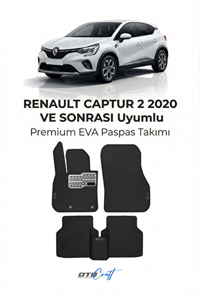 OTOCRAFT Renault Captur 2 (2020 ve Sonrası) Araca Özel 3D Havuzlu Eva Paspas ...