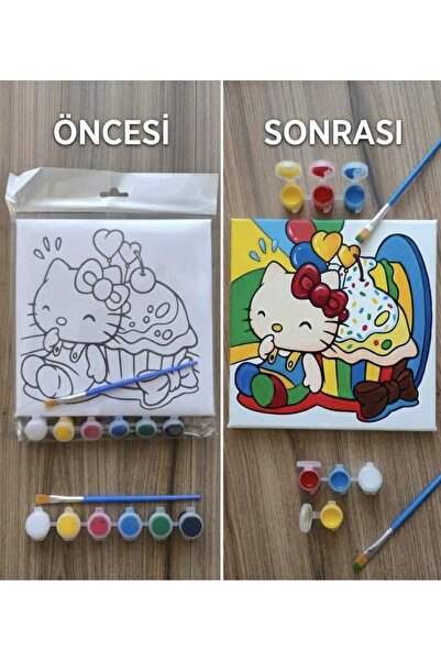 LAURA BABY Sevimli Desenli Çocuk Tuval Boyama Seti