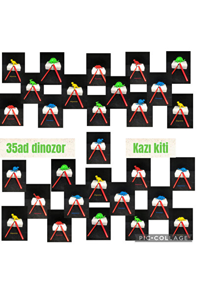 AZİZ OYUNCAK 35 li DİNOZOR Paleontolojik Kazı proje eğitici etkinlik hediye s...