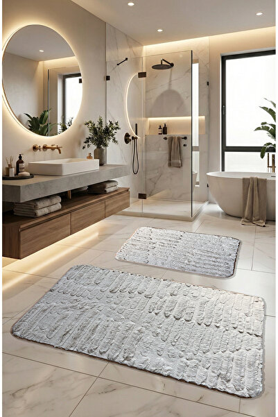 FeelHome Αντιολισθητική βάση, μαλακό, απορροφητικό σετ 2 τεμαχίων χαλάκια μπά...