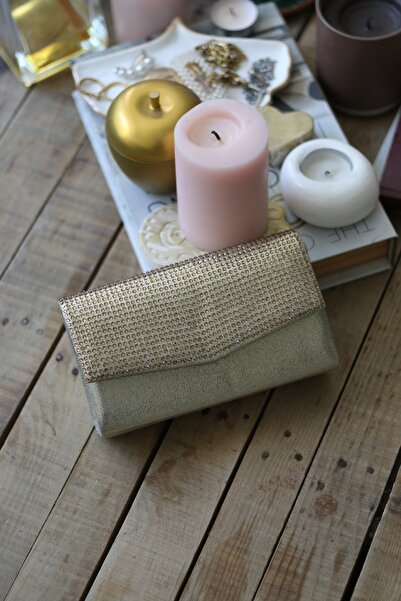 Moom Bag Γυναικεία τσάντα ώμου από χρυσό πραγματικό κρύσταλλο Mini Box