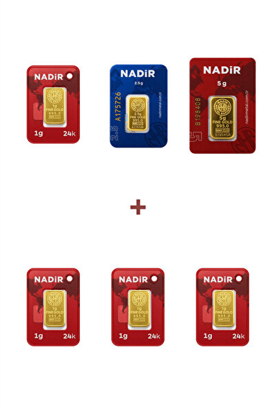 Nadir Gold 24 Ayar 11,5 Gram Külçe Altın (1 Adet 5 Gram Külçe Altın + 1 Adet ...