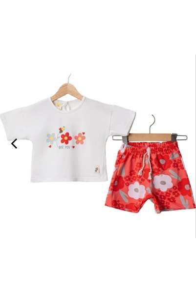 Babexi Summer Floral Bee Printed Shorts Set