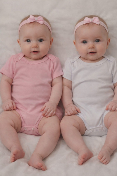 My Babies Label 2-Piece Basic Baby Bodysuit Set – 100% Cotton Short Sleeve Sn...