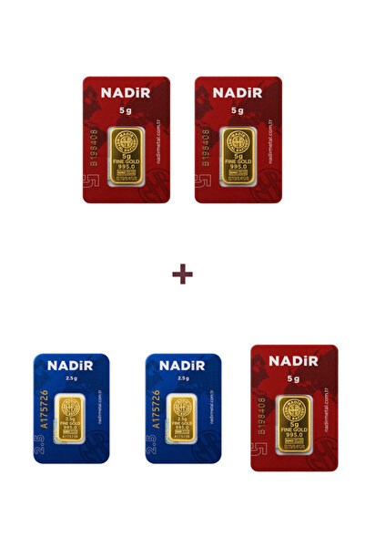 Nadir Gold 24 Ayar 20 Gram Külçe Altın (3 Adet 5 Gram Külçe Altın + 2 Adet 2,...