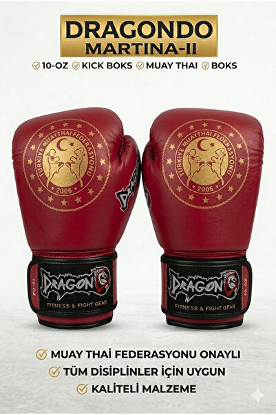 Dragondo Martina-II Profesyonel Boks Eldiveni Muay Thai Onaylı Kick Boks Fitn...