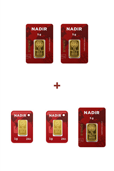 Nadir Gold 24 Ayar 17 Gram Külçe Altın (3 Adet 5 Gram Külçe Altın + 2 Adet 1 ...