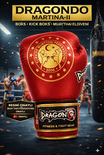 Dragondo Martina-II Muay Thai Federasyon Onaylı Boks Kick Boks Eldiveni - Pro...
