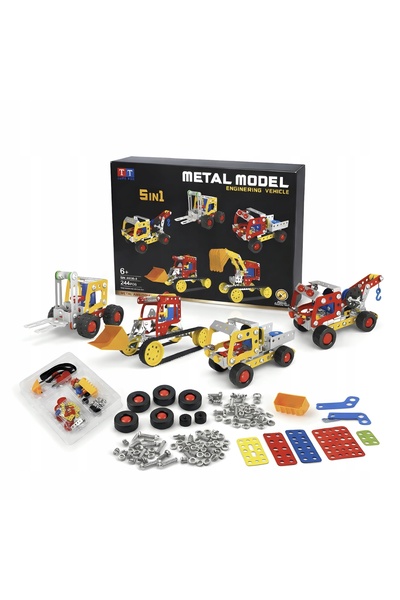 CasaFeliz Set de construcție DIY, Jucărie de construcție 5-în-1 cu unelte, 24...