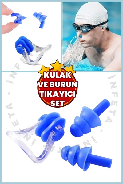 İnfeta Kulak Ve Burun Tıkayıcı Havuz Seti Kulak Tıkacı Ve Burun Mandalı Set