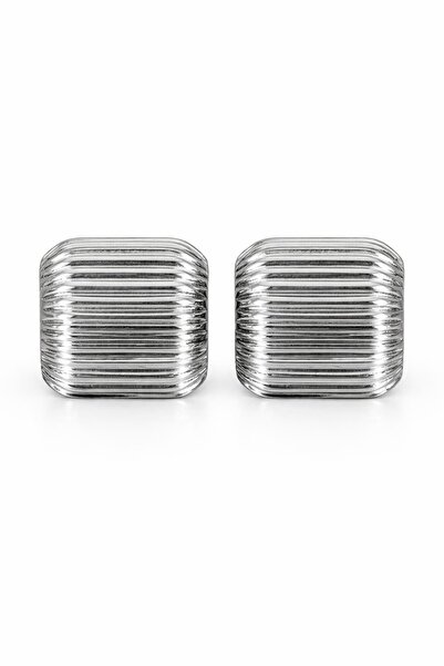 CHARMLUCKY Steel Square Earrings with Rivets
