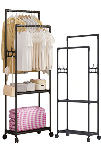 VERK Βάση για κρεμάστρες ρούχων, ρυθμιζόμενου ύψους, 80 x 43 x 90-160 εκ., Μέ...