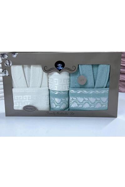 POLATEX HOME COLLECTİON ÇEYİZLİK AİLE HAVLU BORNOZ SETİ %100 PAMUKLU SU EMİCİ