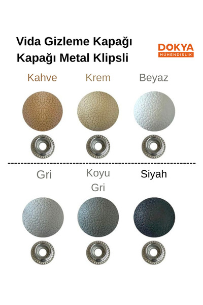 dokya dizayn Vida Gizleme Kapağı Metal Klipsli - 100 Adet