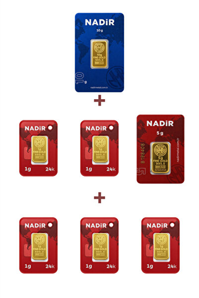 Nadir Gold 24 Ayar 20 Gram Altın (1 Ad 10 Gram Altın + 1 Ad 5 Gram Altın + 5 ...