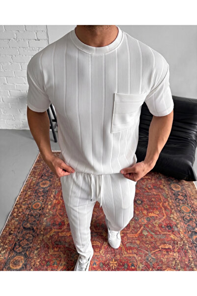 viperkombin Reported Patterned T-Shirt and Pants 2-Piece Set Wide Cut