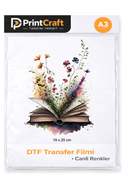 Palo Santo 19x25 cm Kitap-Çiçek Modeli Ütü ile Yapışan DTF Transfer Baskı (A3)