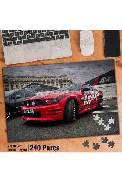 Asilmeydan Asil Hobi Ford Mustang GT-Siyah kırmızı -Spor Araba Yapboz -Ayak D...