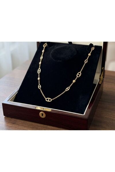GMN COLLECTION HRMS CHAİNE DANCRE MOTİFLİ FARANDOLE MODEL İTHAL ALTIN KAPLAMA...