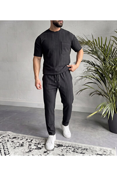 viperkombin Reported Patterned T-Shirt and Pants 2-Piece Set Wide Cut