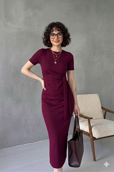 MODAF Γυναικείο φόρεμα με δέσιμο στο πλάι