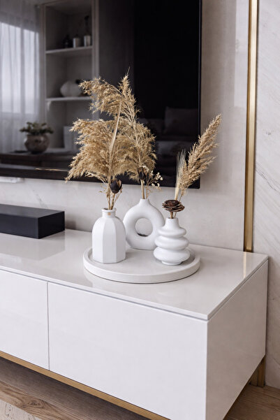 Zigzag Home Διακοσμητικό Σετ Βάζων 4 Τεμαχίων σε Μποέμ Στυλ, Βάζο με Δαχτυλίδ...