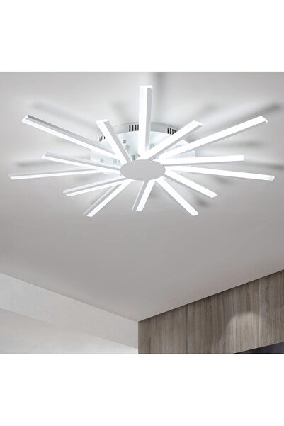 SANITEXPERT Lustră LED Sun 86W, 7100lm, 3 Culori Lumină, Design Modern, Alb, ...