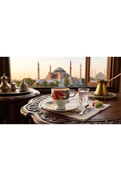 Altabi Porcelain Coffee Set for 6 People |   Special Design |   100 ml