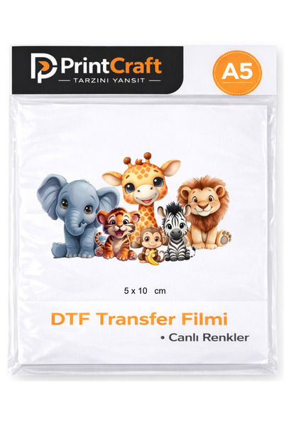 Palo Santo 5x10 cm Hayvanlar Alemi Modeli Ütü ile Yapışan DTF Transfer Baskı ...