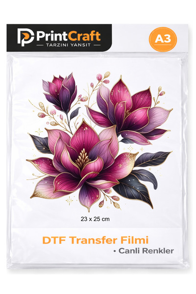 Palo Santo 23x25 cm ÇİÇEK Modeli Ütü ile Yapışan DTF Transfer Baskı (A3)