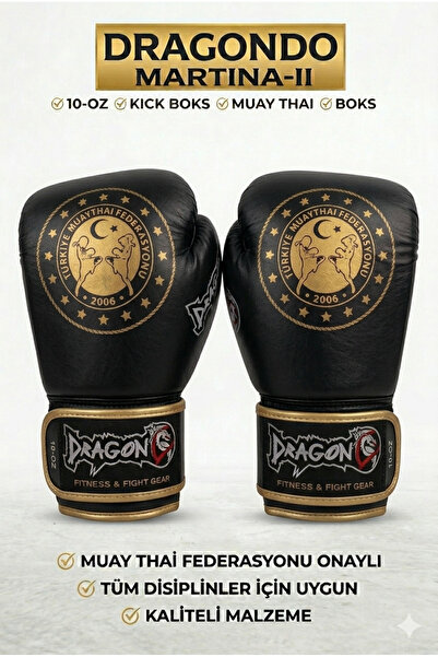 Dragondo Martina Profesyonel VE ANTRENMAN Boks Eldiveni Muay Thai Onaylı Kick...