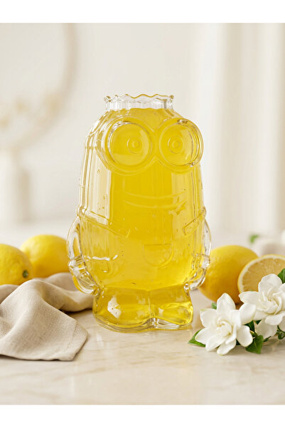 ZENMORA Glass Cup with Minion Figure 400 ml Transparent Fun Drink Cup