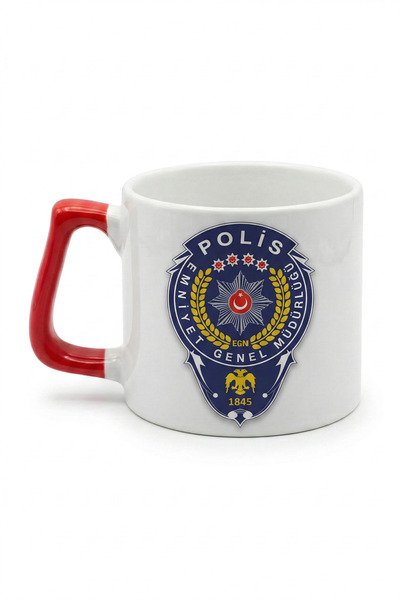 DeseneBak Polise Hediye Polis Rozeti Desenli Baskılı Hediye Kupa Bardak
