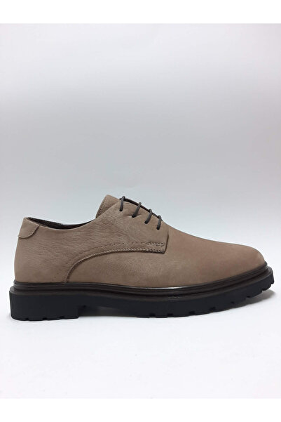 Roccia Genuine Leather Nubuck Sand Color Classic Lace-Up Casual Model Men's S...