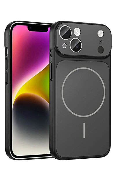 KVK PRİVACY iPhone 13 / 14 Uyumlu 17 Görünümlü Çevirici Kamera Korumalı MagSa...