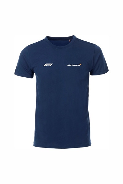 ETİFA Unisex Lacivert %100 Pamuk Regular Fit Tişört – McLaren Baskılı, Günlük...