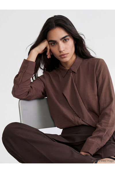 LC Waikiki Brown Modal Blend Women's Shirt Tunic