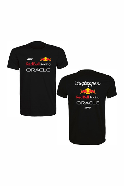 ETİFA Red Bull Oracle Printed, Casual & Sports T-Shirt Unisex Black 100% Cotton Regular T-Shirt